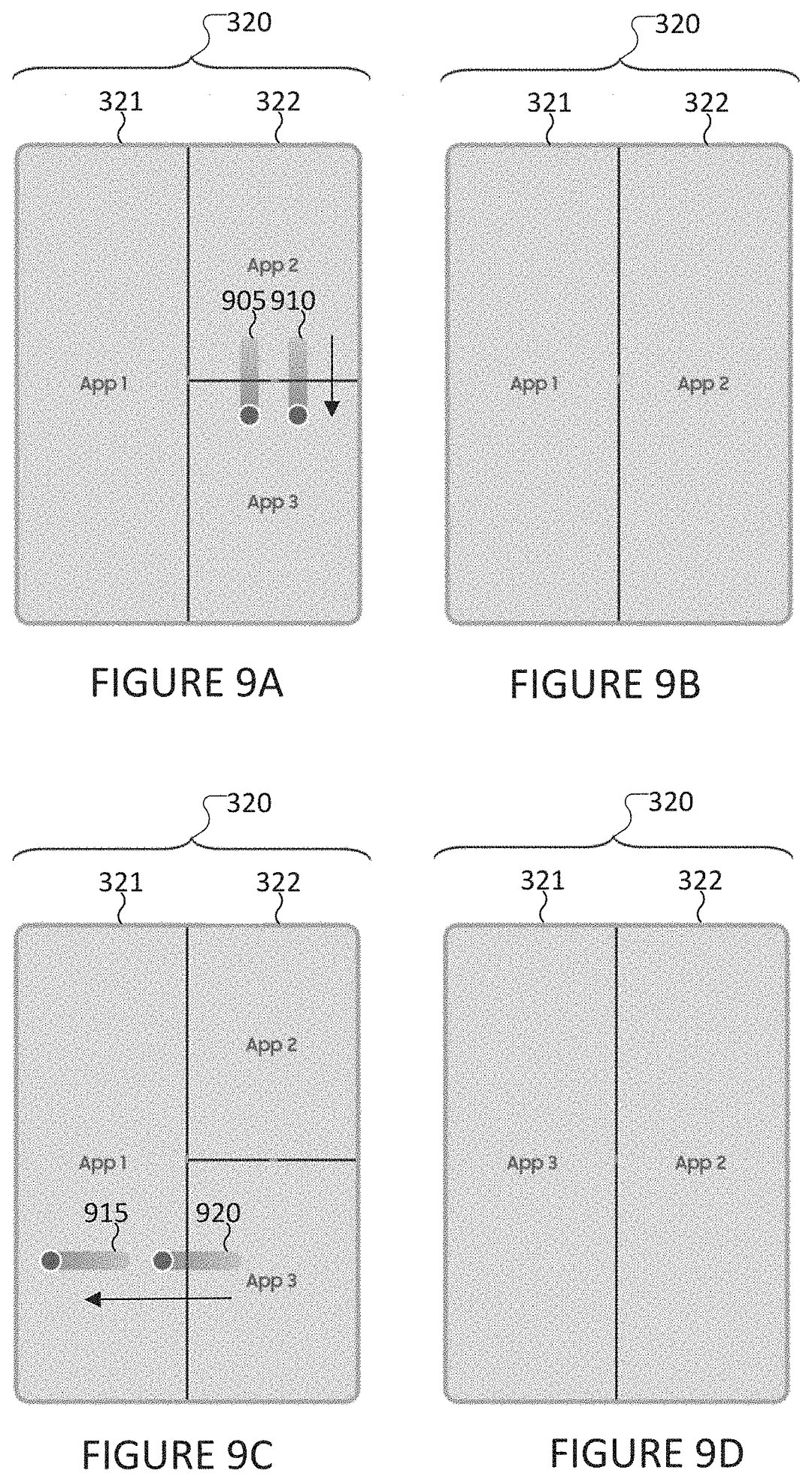 Mobile device with a foldable display and method of providing user interfaces on the foldable display